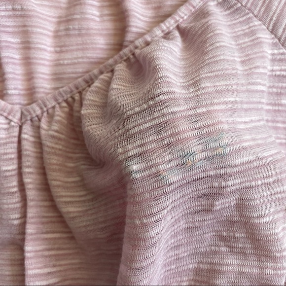 Free People Blouse Striped Top Cropped Pink M - Picture 10 of 13